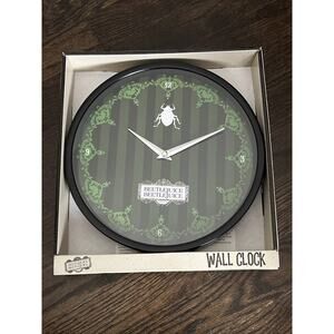 Beetlejuice 10" Round Black And Green Analog Wall Clock‎ NEW NIB